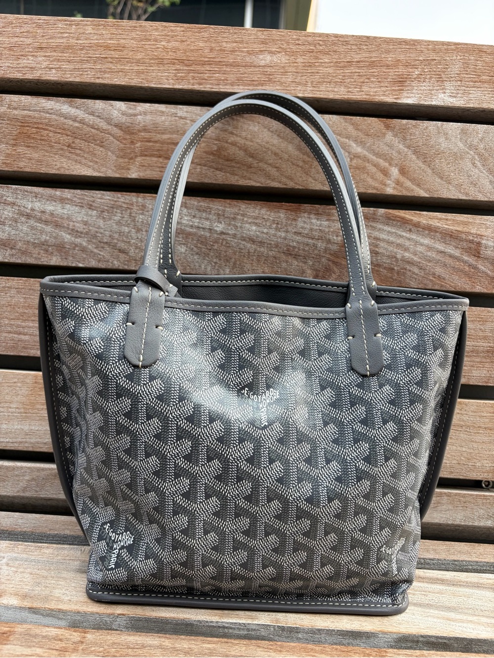 GOYARD Mini Anjou Coated Canvas and Leather Tote Bag - Picture 5 of 13